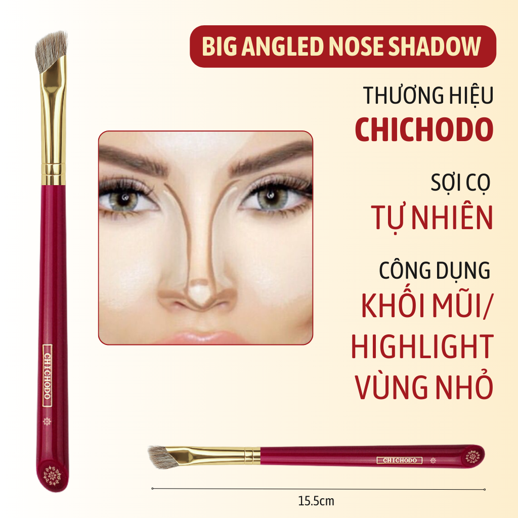 Cọ Khối Mũi Đầu Vát/Highlight Vùng Nhỏ CHICHODO Big Angled Nose Shadow C128